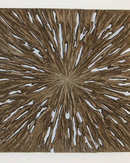 19" X 19" X 2" Brown Square Rotten Wood  Wall Decor