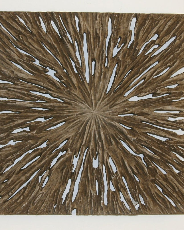 19" X 19" X 2" Brown Square Rotten Wood  Wall Decor