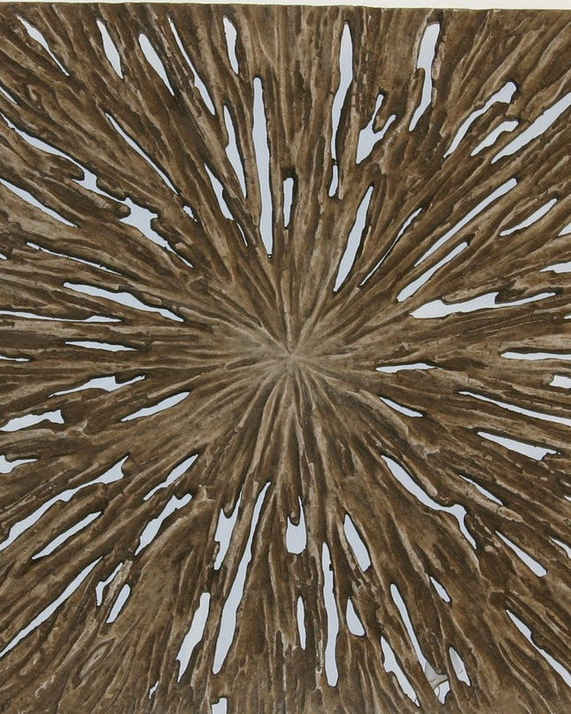 19" X 19" X 2" Brown Square Rotten Wood  Wall Decor