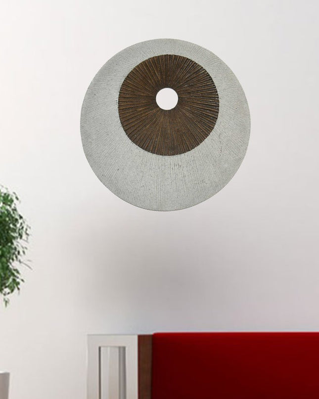 19" X 19" X 2.5" Grey And Brown Stone Wall Decor