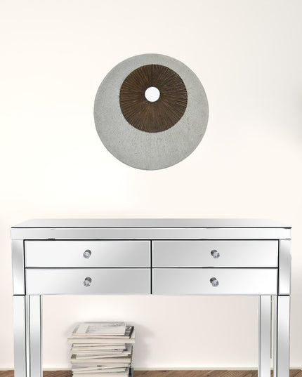 19" X 19" X 2.5" Grey And Brown Stone Wall Decor