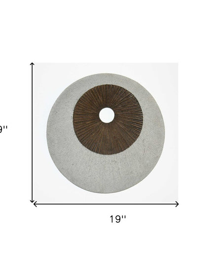 19" X 19" X 2.5" Grey And Brown Stone Wall Decor