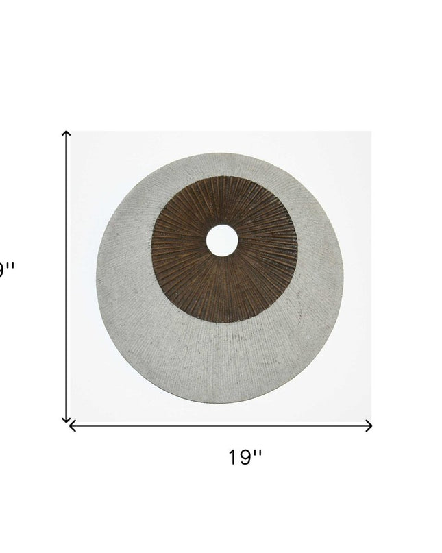 19" X 19" X 2.5" Grey And Brown Stone Wall Decor
