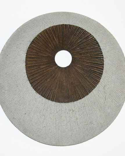 27" X 27" X 3" Brown & Gray Round Double Layer Ribbed  Wall Decor