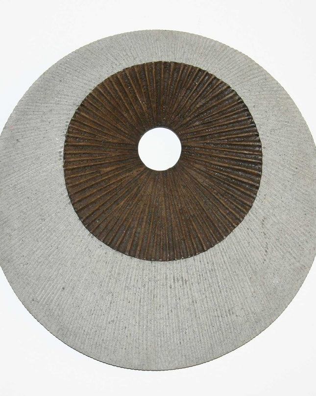 27" X 27" X 3" Brown & Gray Round Double Layer Ribbed  Wall Decor