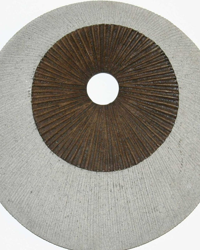 27" X 27" X 3" Brown & Gray Round Double Layer Ribbed  Wall Decor