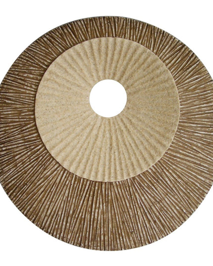 19" X 19" X 2.5" Brown Round Double Layer Ribbed  Wall Plaque