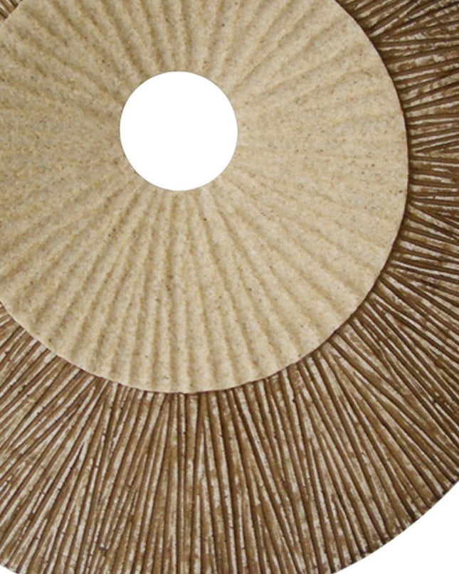 19" X 19" X 2.5" Brown Round Double Layer Ribbed  Wall Plaque