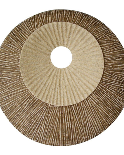 27" X 27"X 3" Brown Round Double Layer Ribbed  Wall Plaque