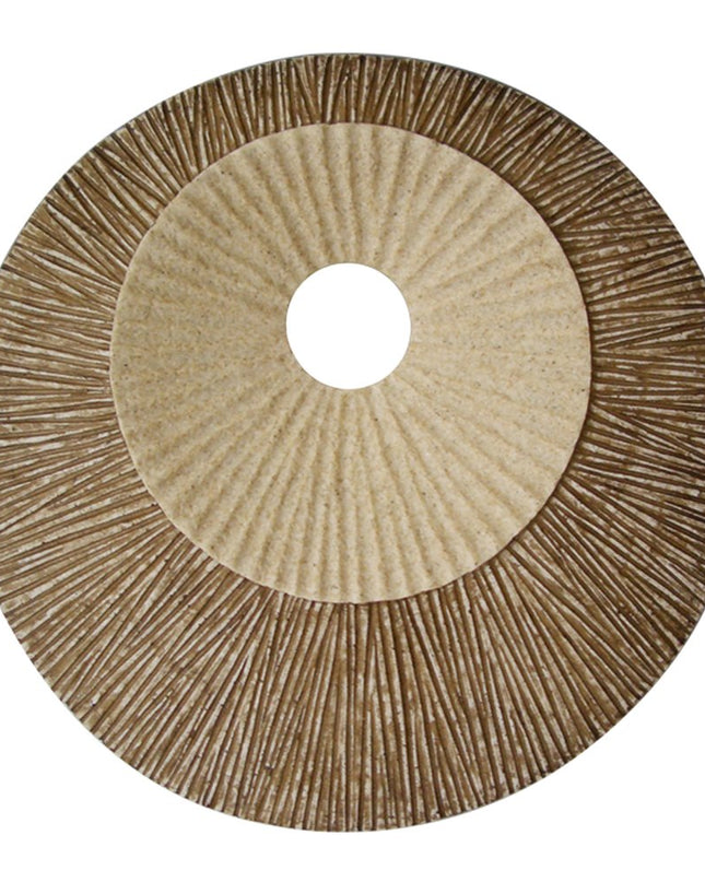 27" X 27"X 3" Brown Round Double Layer Ribbed  Wall Plaque