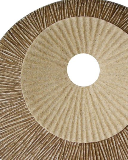 27" X 27"X 3" Brown Round Double Layer Ribbed  Wall Plaque