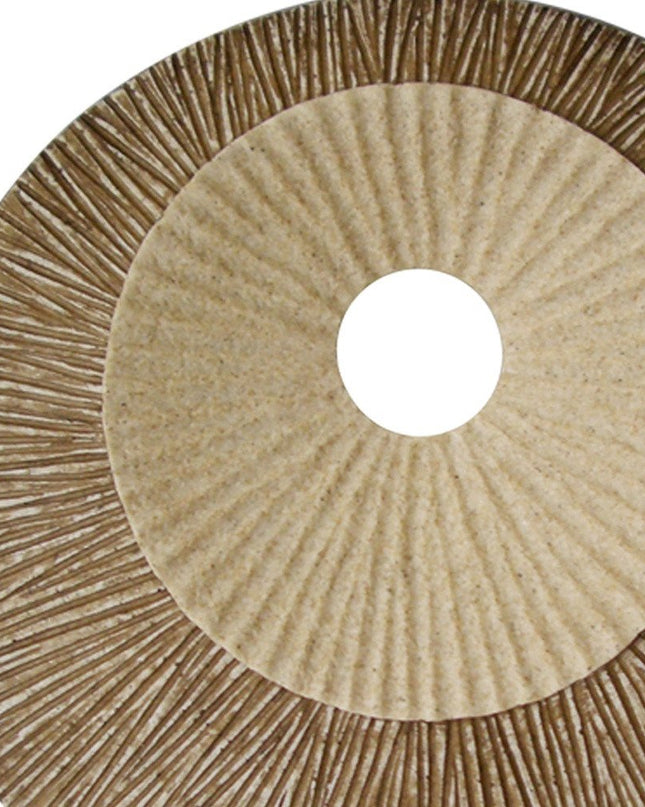 27" X 27"X 3" Brown Round Double Layer Ribbed  Wall Plaque