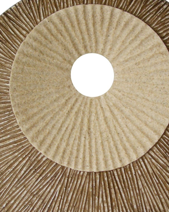 27" X 27"X 3" Brown Round Double Layer Ribbed  Wall Plaque