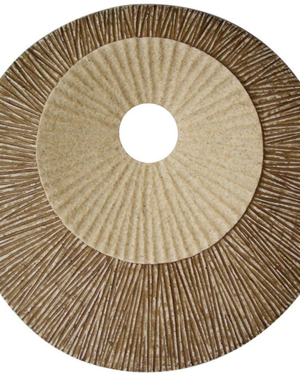 27" X 27"X 3" Brown Round Double Layer Ribbed  Wall Plaque