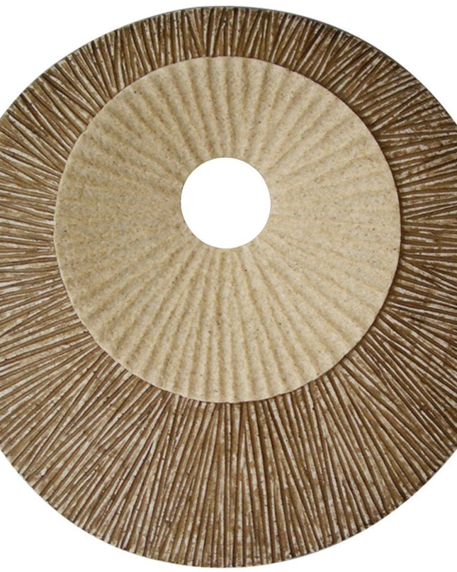 27" X 27"X 3" Brown Round Double Layer Ribbed  Wall Plaque
