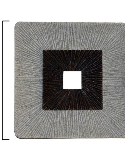 19" X 19" X 2.5" Modern Brown And Gray Ribbed Square Wall Art