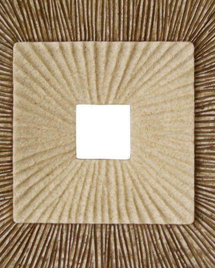 26" X 26" X 2" Brown Concave Square Double Layer Ribbed  Wall Plaque