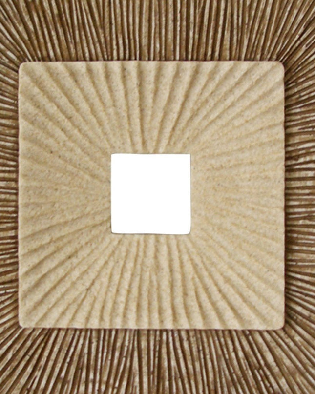 26" X 26" X 2" Brown Concave Square Double Layer Ribbed  Wall Plaque