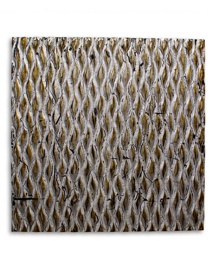 24" X 24" X 1" Raw Wood Look Silver Finish Square Wall Art Medium