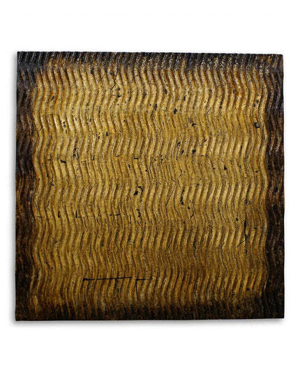 24" X 24" X 1" Raw Wood Look Silver Finish Square Wall Art Medium