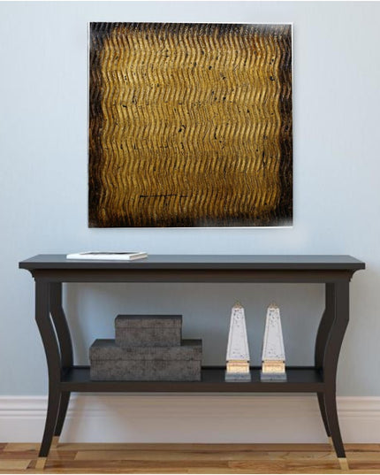 24" X 24" X 1" Raw Wood Look Silver Finish Square Wall Art Medium