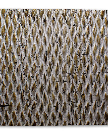 36" X 36" X 1" Raw Wood Look Silver Finish Square Wall Art