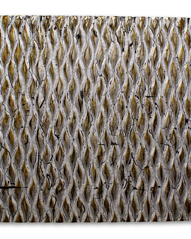 36" X 36" X 1" Raw Wood Look Silver Finish Square Wall Art