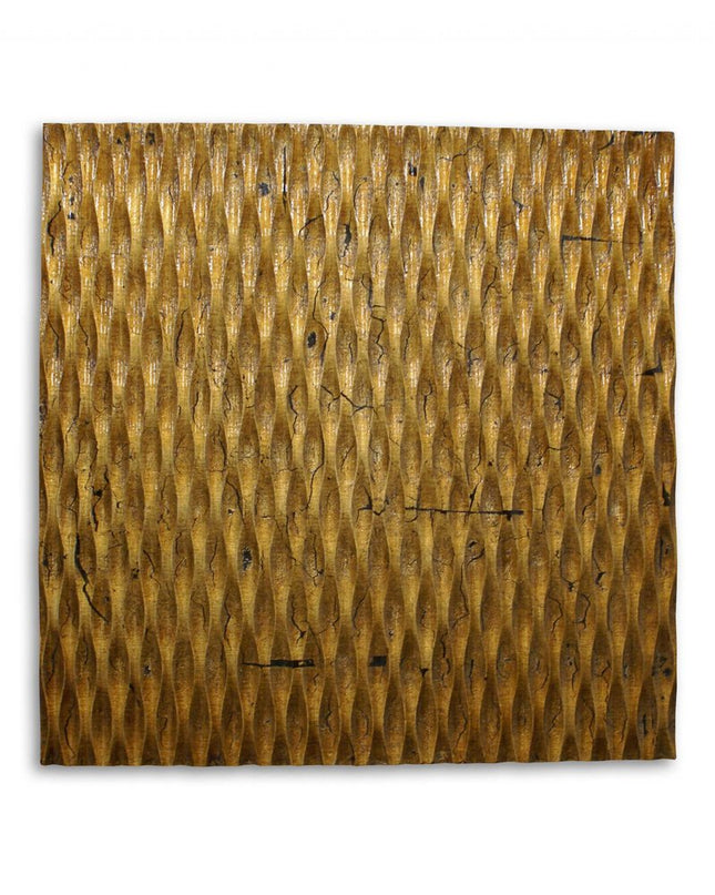 36" X 36" X 1" Raw Wood Look Silver Finish Square Wall Art