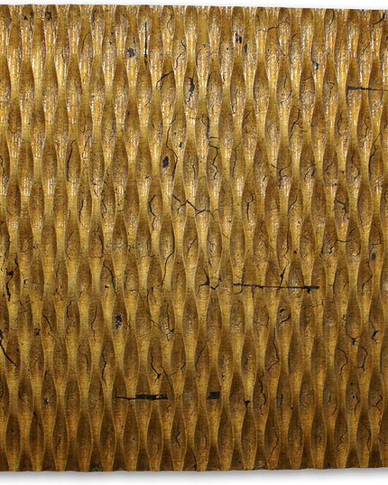 36" X 36" X 1" Raw Wood Look Silver Finish Square Wall Art