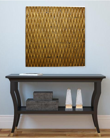 36" X 36" X 1" Raw Wood Look Silver Finish Square Wall Art