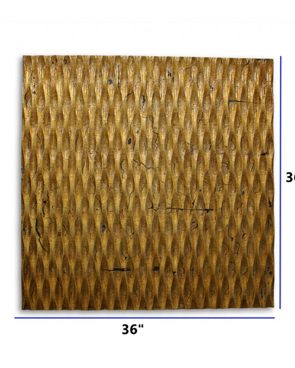 36" X 36" X 1" Raw Wood Look Silver Finish Square Wall Art