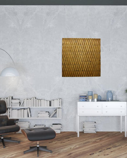 36" X 36" X 1" Raw Wood Look Silver Finish Square Wall Art