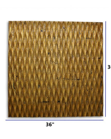 36" X 36" X 1" Raw Wood Look Silver Finish Square Wall Art