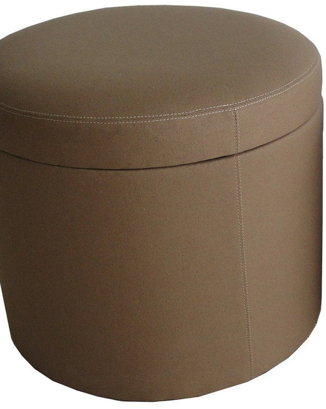 1" Tan Faux Leather Round Storage