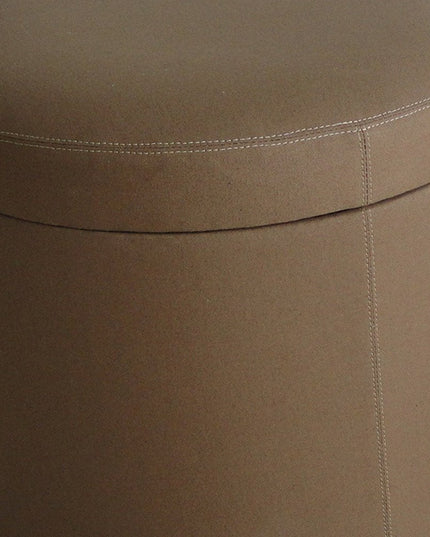1" Tan Faux Leather Round Storage