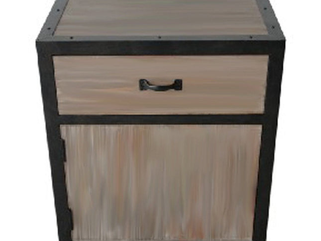 20" Brown Solid Wood End Table With Drawer