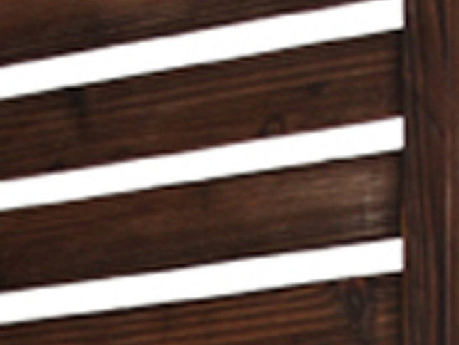 63" X 72" Brown 3 Panel Solid Wood Fortress  Screen