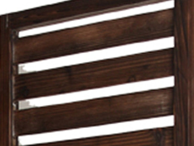 63" X 72" Brown 3 Panel Solid Wood Fortress  Screen