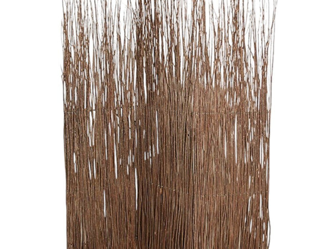 84" Brown Wood Folding Three Panel Screen Room Divider