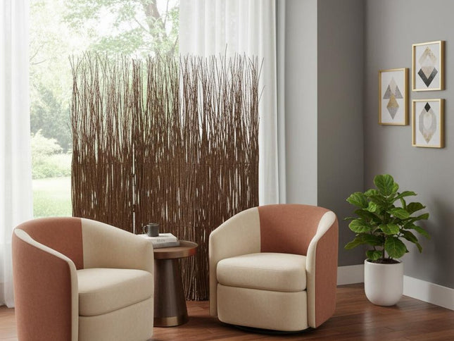 63" X 84" Brown Willow Adirondack  Screen