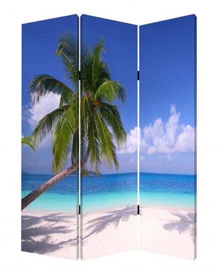48 X 72 Multi Color Wood Canvas Paradise  Screen