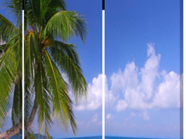 48 X 72 Multi Color Wood Canvas Paradise  Screen