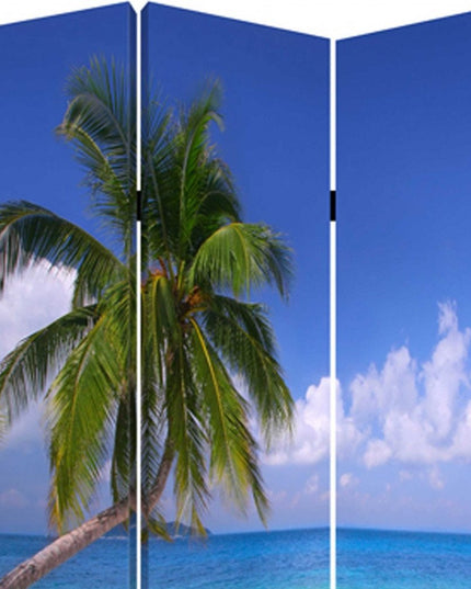 48 X 72 Multi Color Wood Canvas Paradise  Screen