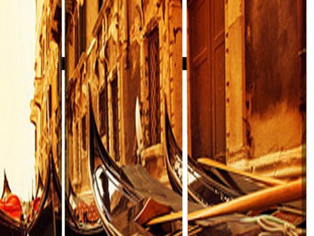 48" X 72" Multi Color Wood Canvas Venice  Screen