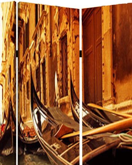 48" X 72" Multi Color Wood Canvas Venice  Screen