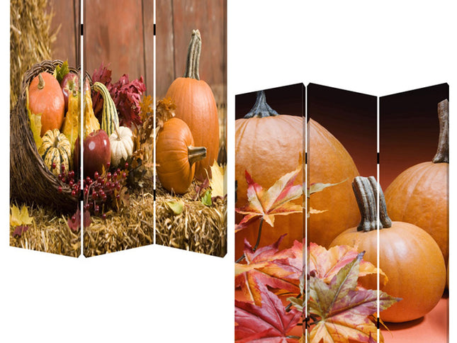 48 X 72 Multi Color Wood Canvas Harvest  Screen