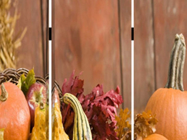 48 X 72 Multi Color Wood Canvas Harvest  Screen