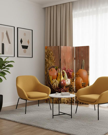 48 X 72 Multi Color Wood Canvas Harvest  Screen