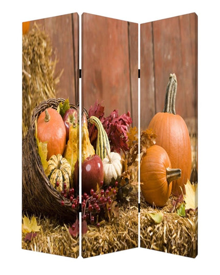48 X 72 Multi Color Wood Canvas Harvest  Screen
