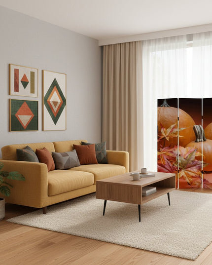 48 X 72 Multi Color Wood Canvas Harvest  Screen